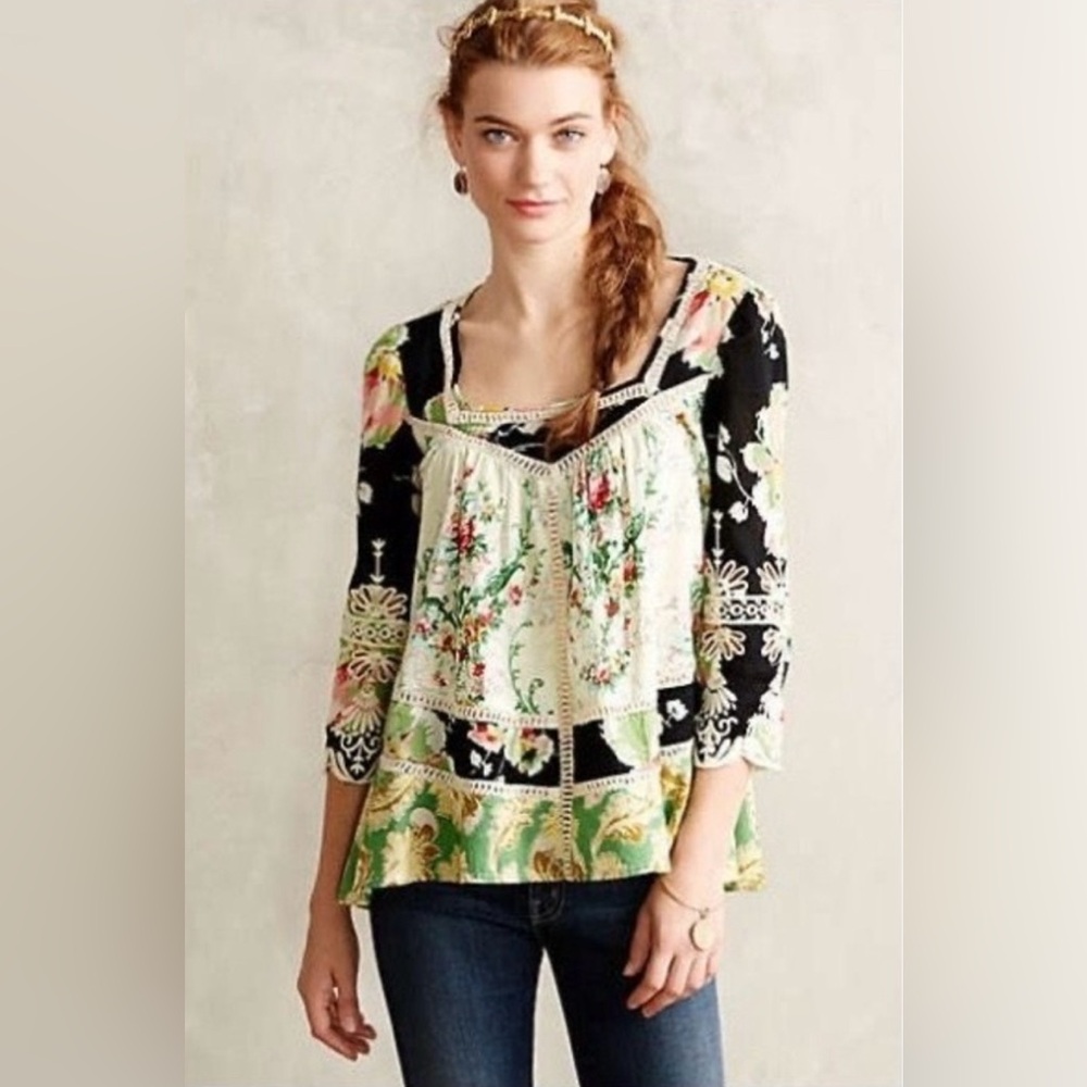 Anthropologie Vanessa Virginia Prateria Peasant Top